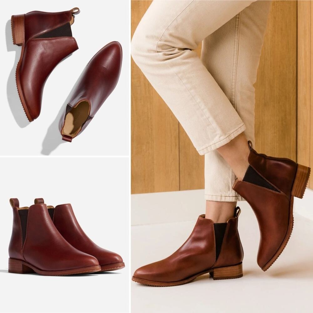 Nisolo Eva Everyday Chelsea Boot Auburn Leather NIB Size 6 Sustainable Designer